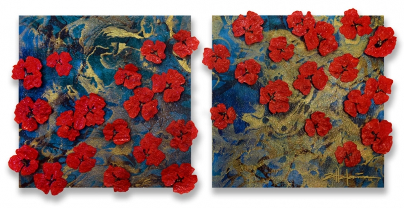 Red Poppies by artist Marcy Ann Villafana